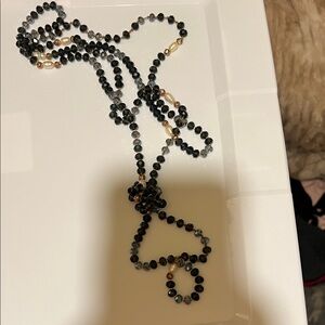 Elegant Black and Gold Beaded Necklace